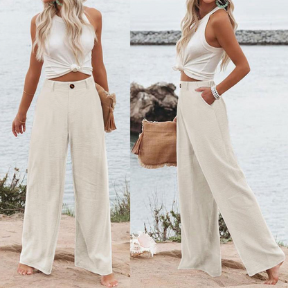 Flow Button Up Wide Leg pants